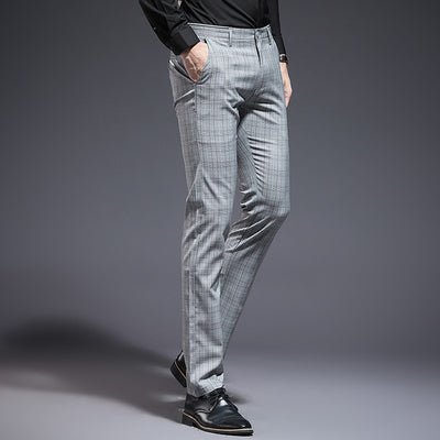 Pantalones Casuales a Cuadros Slim Fit para Hombre
