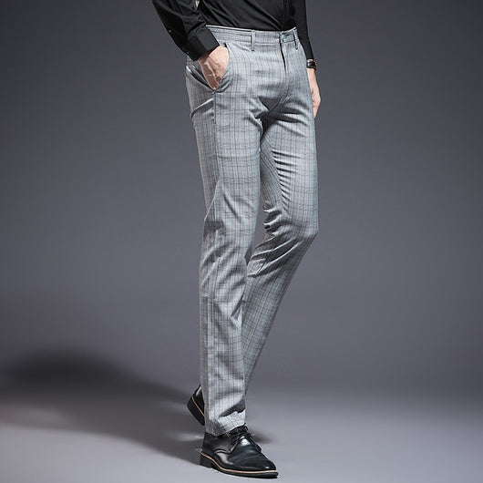 Pantalones Casuales a Cuadros Slim Fit para Hombre