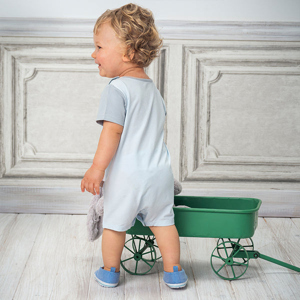 Enterizo de Manga Corta para Bebé Azul Claro