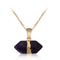 Natural stone short hexagonal pendant Amethyst