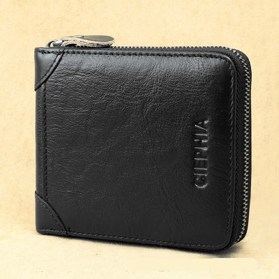 Billetera Corta de Cuero para Hombre con Protección Antirrobo y Cierre Seguro - Image 10