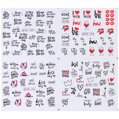 Calcomanías de Uñas con Diseño de Labios y Letras - Colección Love - Image 4