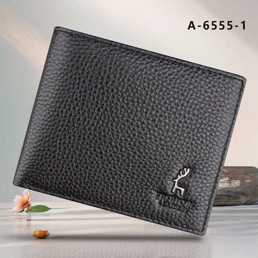Billetera Bifold Corta para Hombre en Cuero Genuino de Res Negro - Image 6