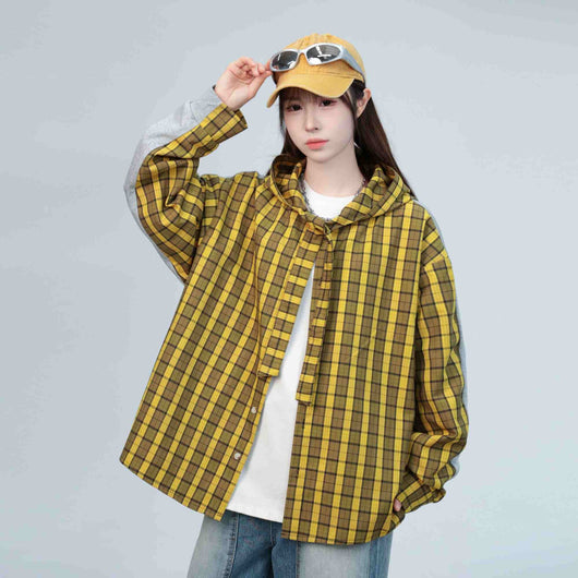Camisa de Cuadros Patchwork Gris en Algodón - Image 11