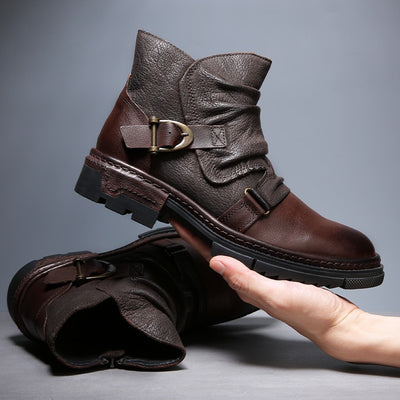Botas de Cuero Genuino Estilo Retro para Hombre - Image 5
