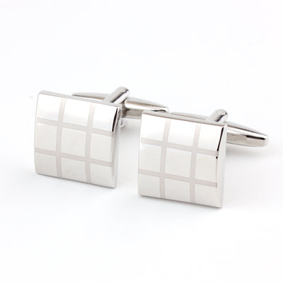 Gemelos Cuadrados de Cuadros para Hombre - Diseño Clásico Francés