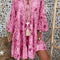 Vestido Camisa Holgado con Cuello Mao Fruncido