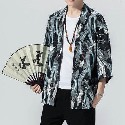 Cardigan Kimono Japonés con Mangas Cortas - Image 3