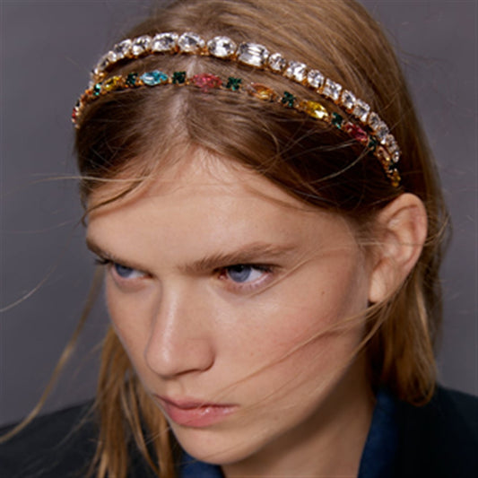 Diadema Multicolor de Moda con Incrustaciones Estilo Europeo y Americano