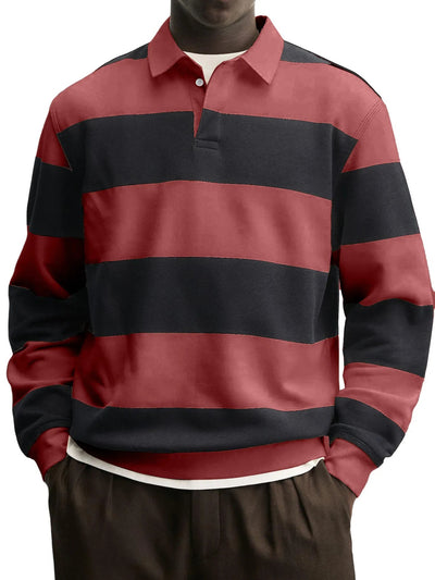 Camiseta Holgada de Rayas con Cuello Relajado y Mangas Largas - Image 19