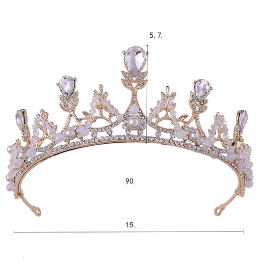 Juego de Corona y Aretes Nupcial Estilo Coreano - Image 17