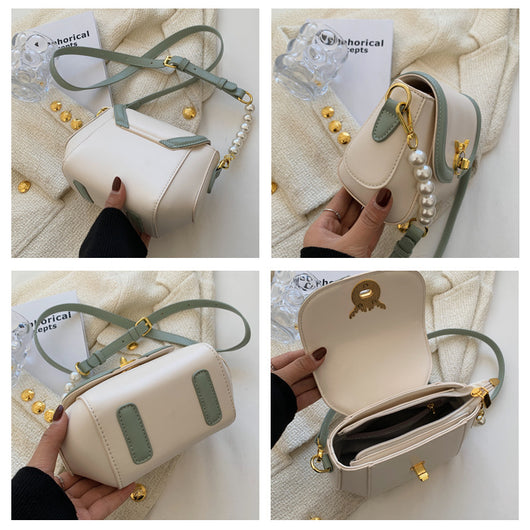 Bolsa Mensajera Pequeña con Textura y Combinación de Colores para Mujer - Image 26