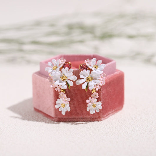 Aretes de Oro Zirconia con Flor de Encaje Verbena - Image 13