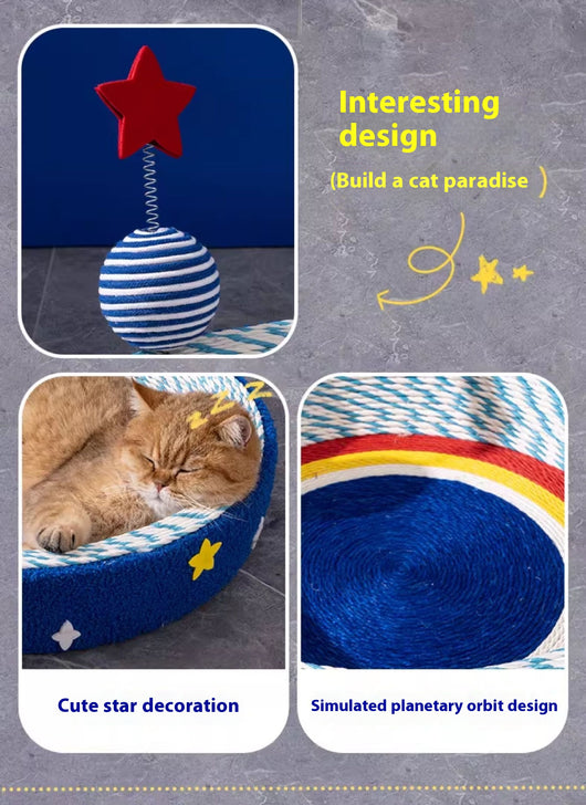 Rascador Tejido Redondo Diseño Cielo Estrellado para Gatos - Image 13