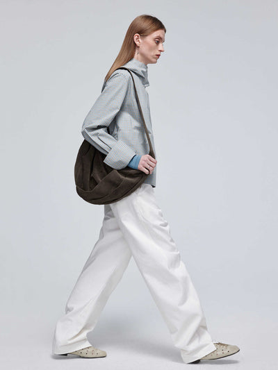 Bolsa Bandolera de Gamuza con Pliegues para Hombre - Image 10