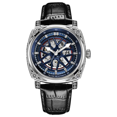 Reloj Automático de Acero Inoxidable con Correa de Cuero para Hombre - Image 2