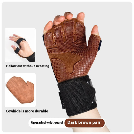 Guantes de Fitness de Cuero Genuino con Agarre Antideslizante - Image 6