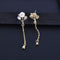 Aretes de Perla con Borla de Flor y Aguja de Plata - Estilo Coreano Elegante