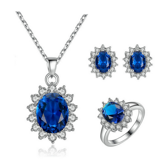Conjunto de Joyas Girasol: Collar, Anillo y Aretes para Novia
