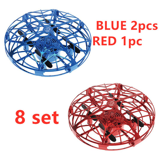 Gold mini UFO drone with a spherical protective cage and black propellers, sold as a 3-piece set. - Image 42