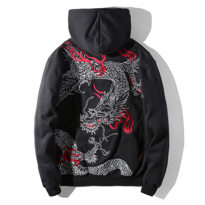 Sudadera Roja con Bordado de Dragón