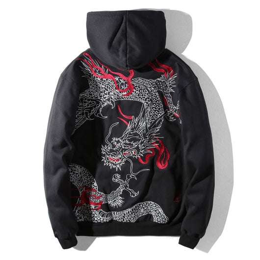 Sudadera Roja con Bordado de Dragón