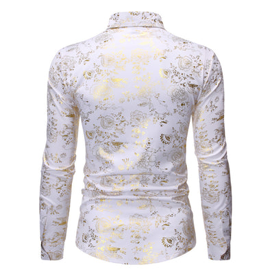 Camisa Casual de Hombre con Estampado Metalizado y Solapa - Image 16