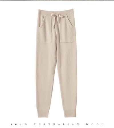 Pantalones de Punto Otoño-Invierno para Mujer, Cintura Alta Drapeado Elegante Efecto Adelgazante - Image 12