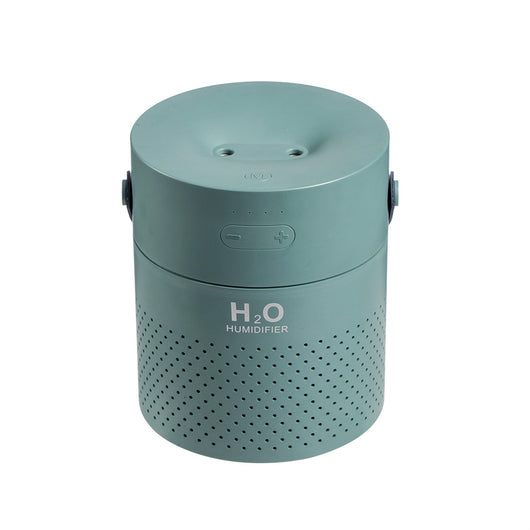 Light gray cylindrical humidifier with perforated lower section and control buttons on top, featuring "H₂O HUMIDIFIER" text. - Image 8