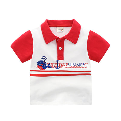 Camisa Infantil de Manga Corta con Detalles de Costura a Contraste - Image 9