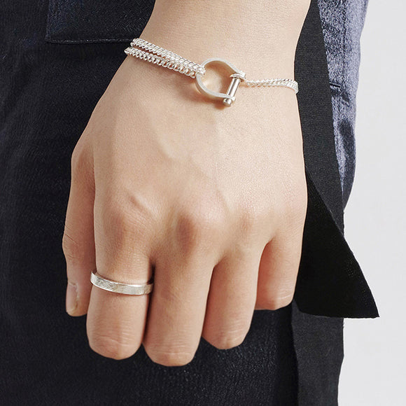 Pulsera de Plata 925 con Cierre de Diseño de Marca Premium