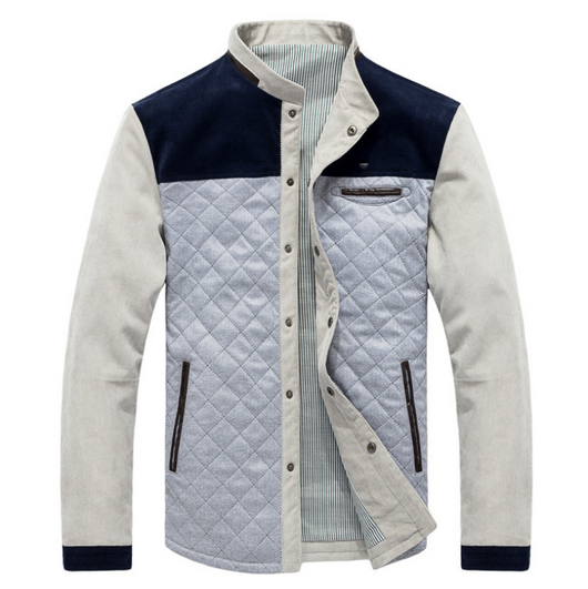 Chaqueta Casual Slim Fit para Hombre - Diseño Patchwork Primavera Otoño - Image 5