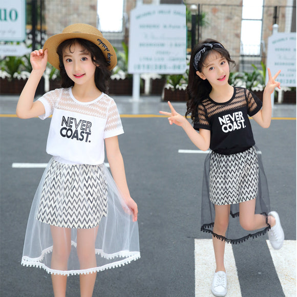 Vestido Casual de Malla con Letras para Niñas