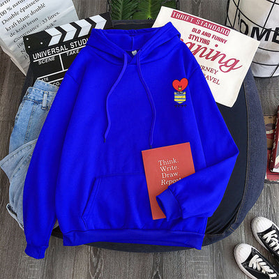 Sudadera de Pareja con Bolsillos Falsos y Patrón de Muñecas - Colores Pastel Personalizables - Image 3
