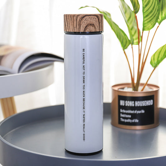 Taza Ejecutiva de Acero Inoxidable 304 con Diseño Veta de Madera - Image 2