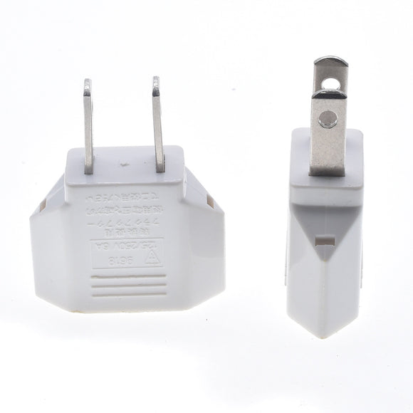 Adaptador de Tomada Europeia para Americana - Cobre Puro, Branco e Preto