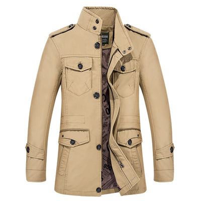 Chaqueta Casual de Algodón Lavado para Hombre - Abrigo Ejecutivo Otoño Talla Grande - Image 7