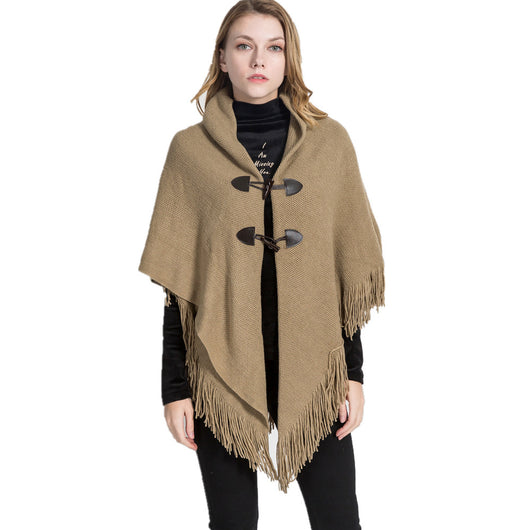 Poncho Kimono Tejido Suelto con Capucha - Cardigan Largo Versátil para Invierno - Image 4