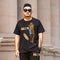Camiseta Hombre Talla Grande con Diseño Leopardo y Strass