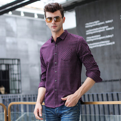 Camisa a Cuadros Casual de Manga Larga para Hombre - Image 9