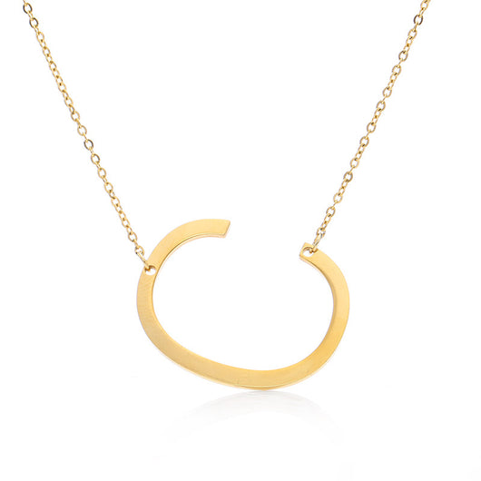 Collar Inicial Acero Inoxidable Chapado en Oro Rosa - Image 112