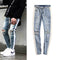 Pantalones Jeans Slim con Rasgados y Cierre Lateral - Estilo Urbano Kanye