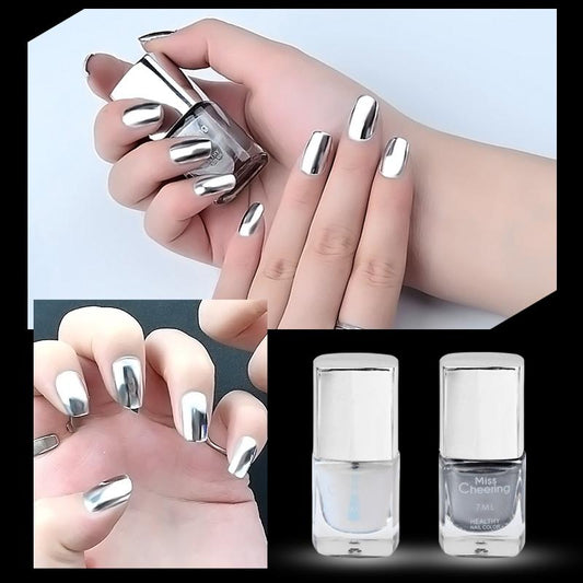Base Coat Espejo Plateado - Tratamiento Profesional para Uñas
