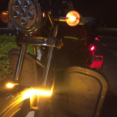 Anillos LED Direccionales para Horquilla de Motocicleta - Doble Color - Image 4