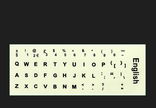 Pegatinas de Teclado Luminosas Multiidioma - Árabe, Tailandés, Hebreo, Francés, Italiano, Alemán