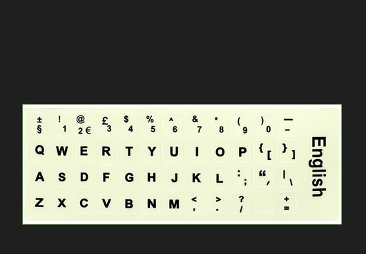 Pegatinas de Teclado Luminosas Multiidioma - Árabe, Tailandés, Hebreo, Francés, Italiano, Alemán