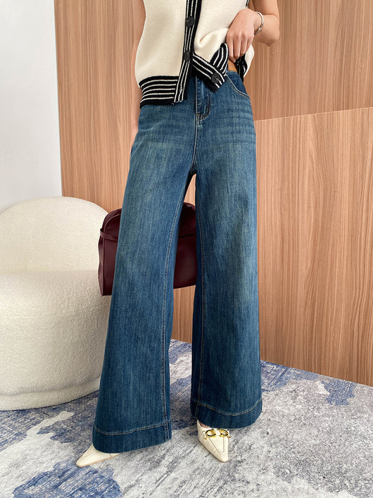 Jeans Talle Alto Elásticos Lavados con Corte Amplio y Cintura Ajustada - Image 13