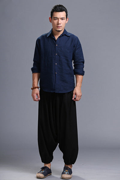 Pantalones Harem Cómodos para Hombre - Estilo Moderno y Relajado - Image 2