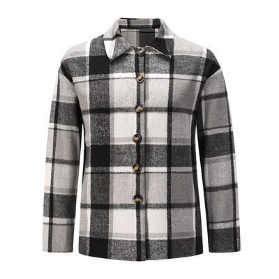 Chaqueta Camisa a Cuadros con Solapa Simple - Image 12