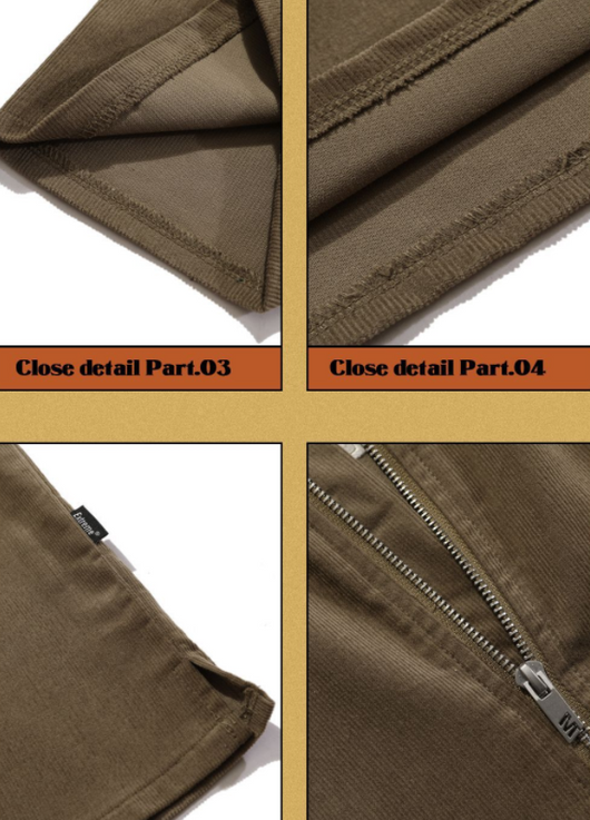Sudadera Retro Street Manga Corta Pana con Cierre - Image 12